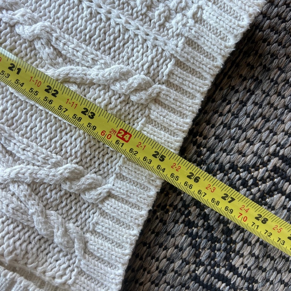 Vintage Parkhurst Sweater Womens Large Cream Cable Knit Cardigan Cotton Blend - Picture 7 of 8